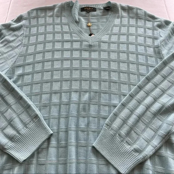 NWT Bobby Jones V-Neck Golf Sweater Light  Blue Turquoise size XXL - Picture 8 of 13